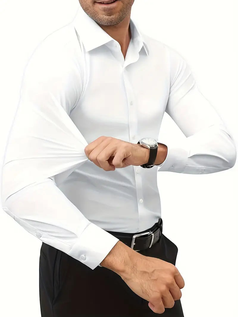 Ratajczak™ | Elegancka koszula slim-fit w jednolitym kolorze – najwyższa jakość