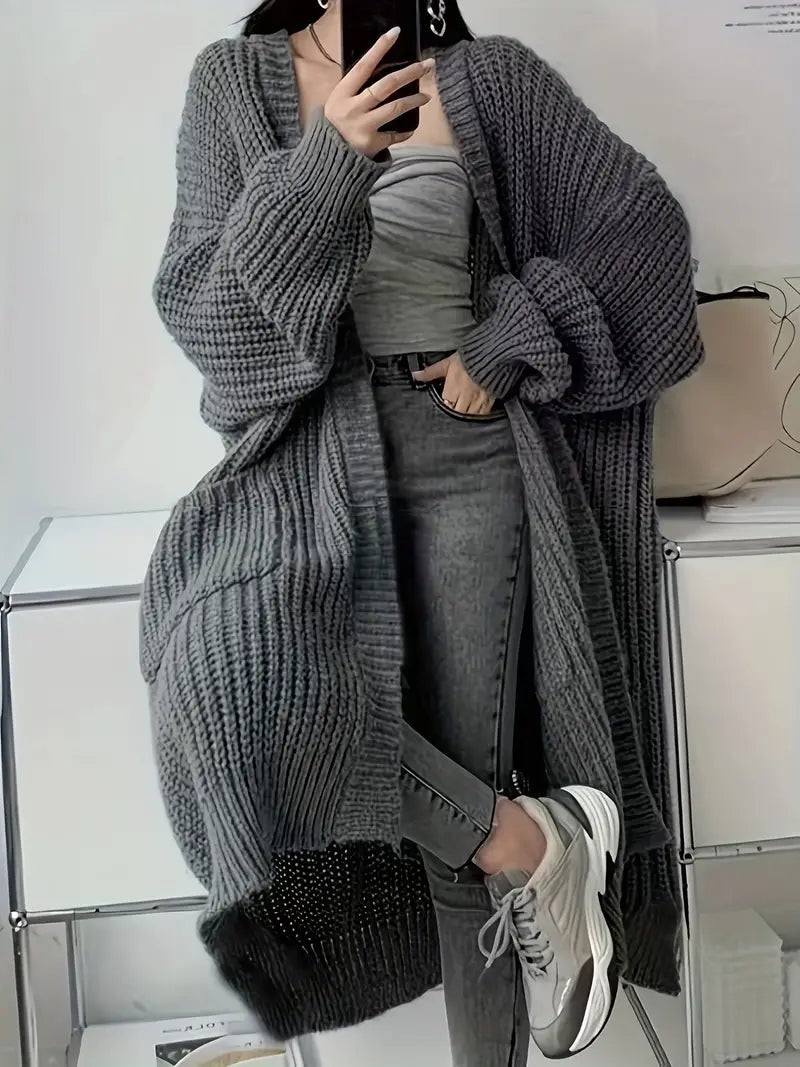 Pawlakowski™ | Stylowy długi kardigan damski z otwartym przodem