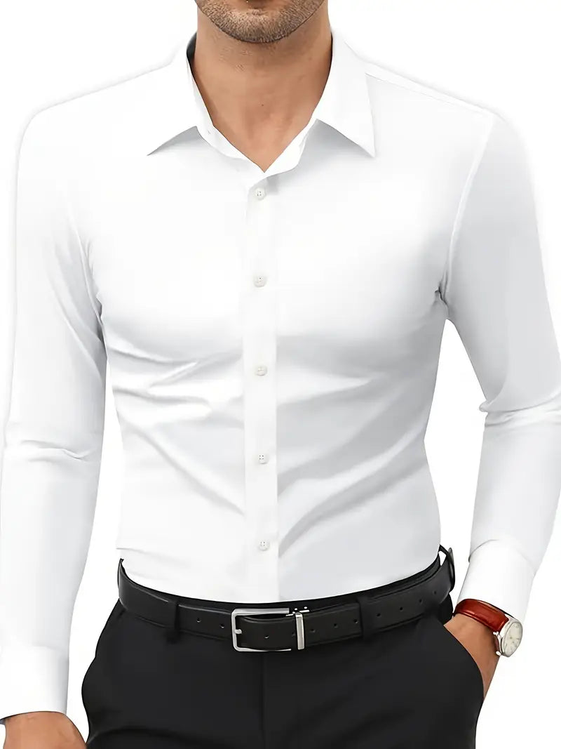Ratajczak™ | Elegancka koszula slim-fit w jednolitym kolorze – najwyższa jakość