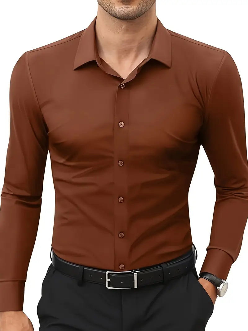 Ratajczak™ | Elegancka koszula slim-fit w jednolitym kolorze – najwyższa jakość