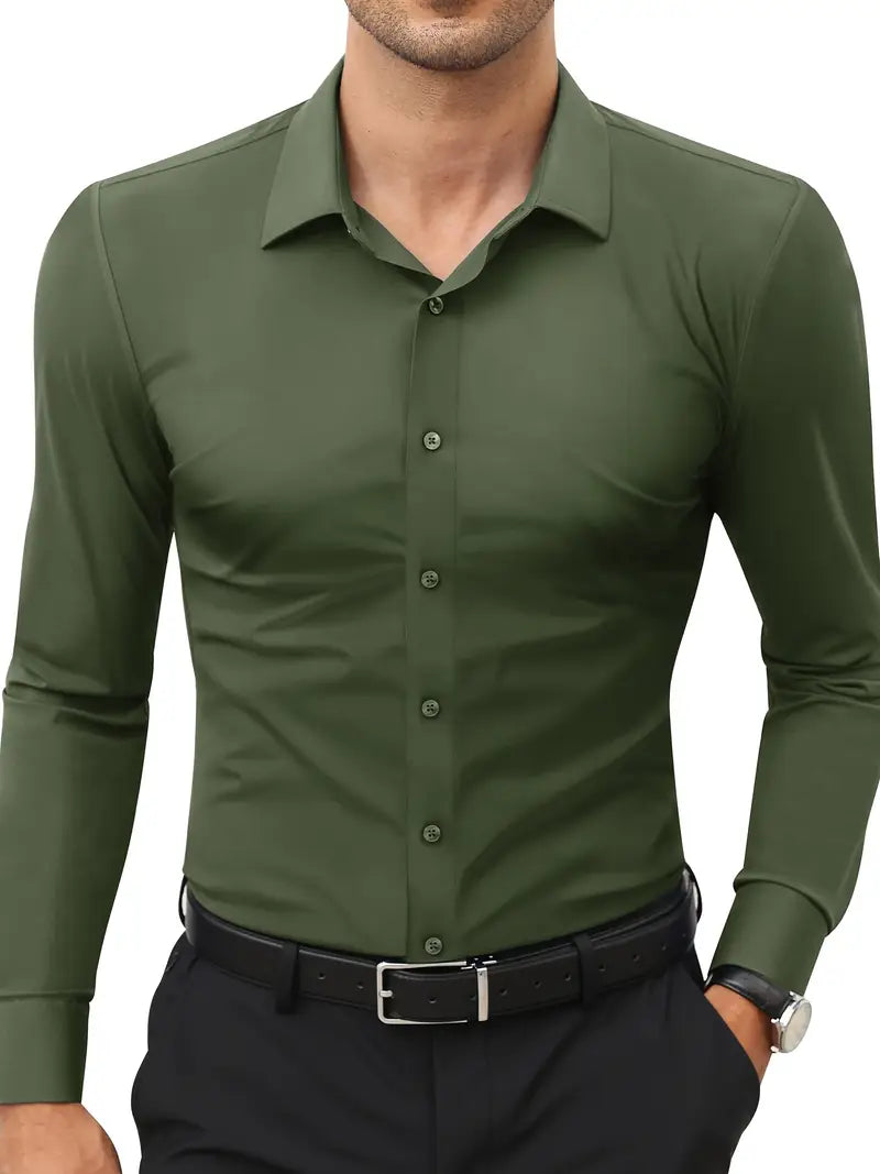 Ratajczak™ | Elegancka koszula slim-fit w jednolitym kolorze – najwyższa jakość