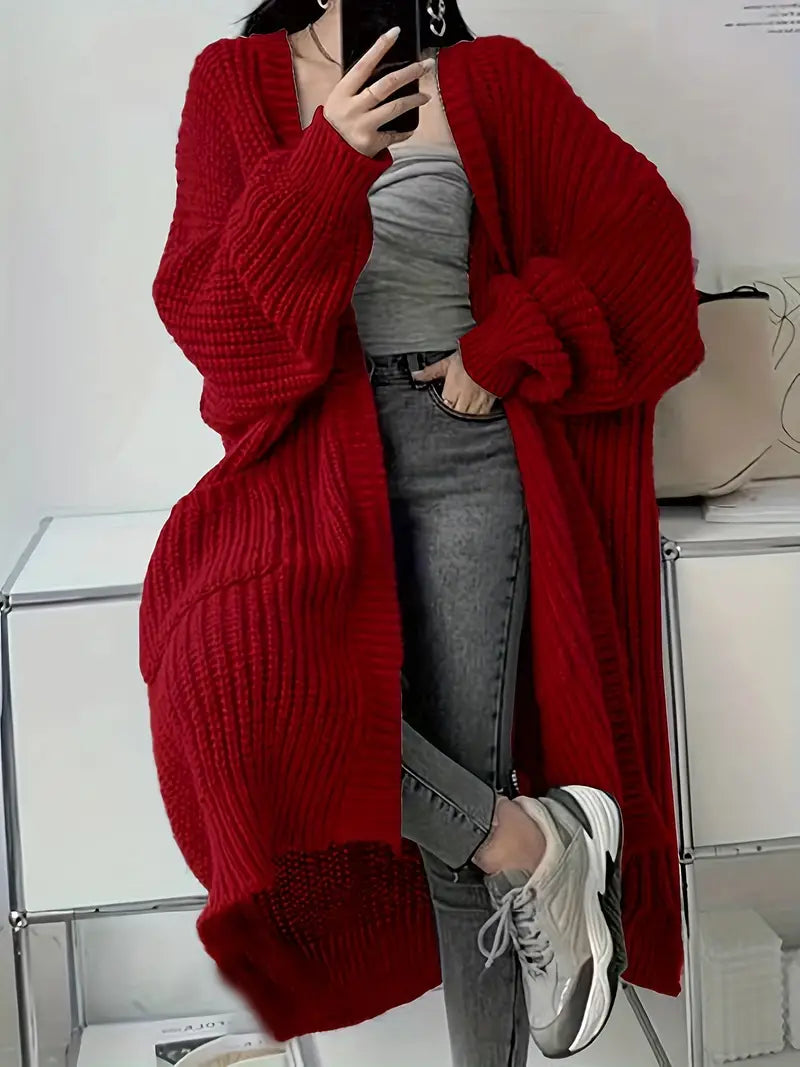 Pawlakowski™ | Stylowy długi kardigan damski z otwartym przodem