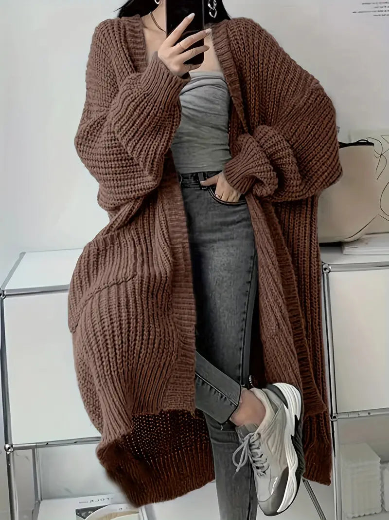Pawlakowski™ | Stylowy długi kardigan damski z otwartym przodem