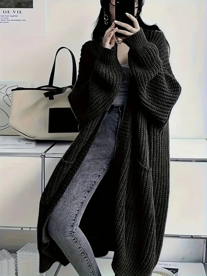 Pawlakowski™ | Stylowy długi kardigan damski z otwartym przodem