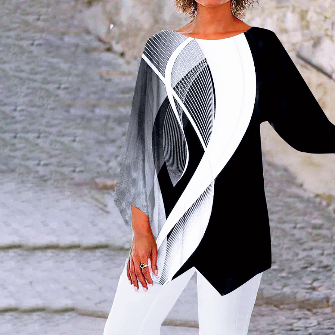 Sokolny™ | Elegancka tunika z długim rękawem Jagodowy Styl